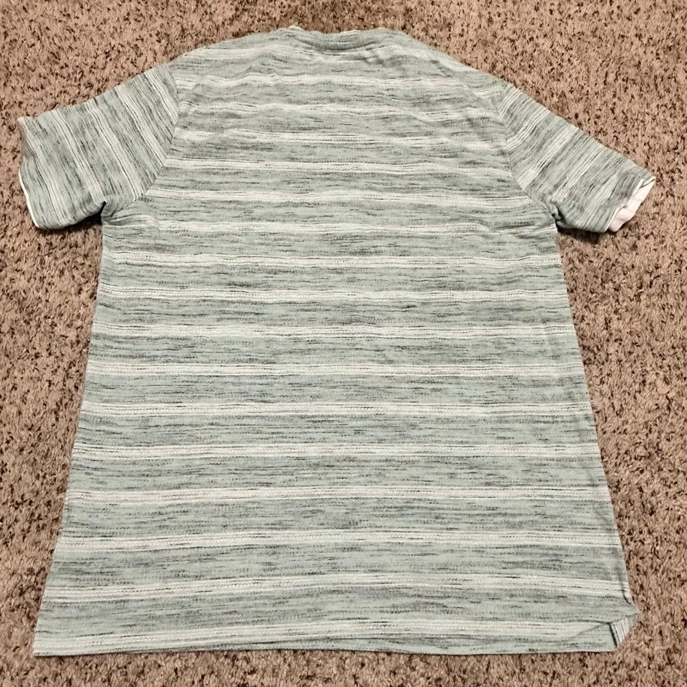 Denim & Flower Ricky Singh T-Shirt Women M Mint Green Excellent Striped Tee